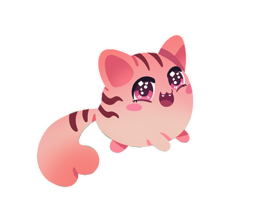 a drawing of a fluffy cat-like animal